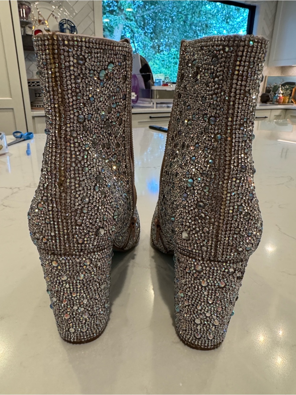 Betsey Johnson Kayla Crystal-Embellished Rhinestone Women's Ankle Boots Size 8.5 - Picture 4 of 11